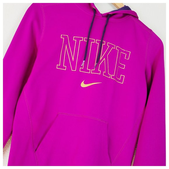 Nike Therma Fit Hoodie Sweatshirt Magenta Pink Pull Over Hoodie Kangaroo Pocket - Picture 4 of 12